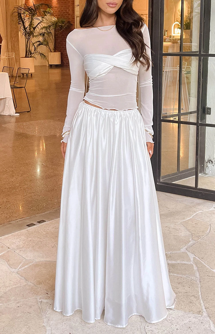Clementine White Maxi Skirt - Image 5