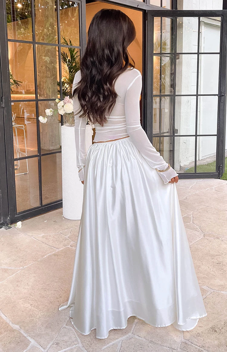 Clementine White Maxi Skirt - Image 6