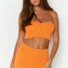 Clover Orange Knit Corset Top