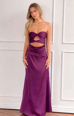 Coco Purple Strapless Maxi Dress