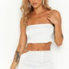 Confetti White Crop Top