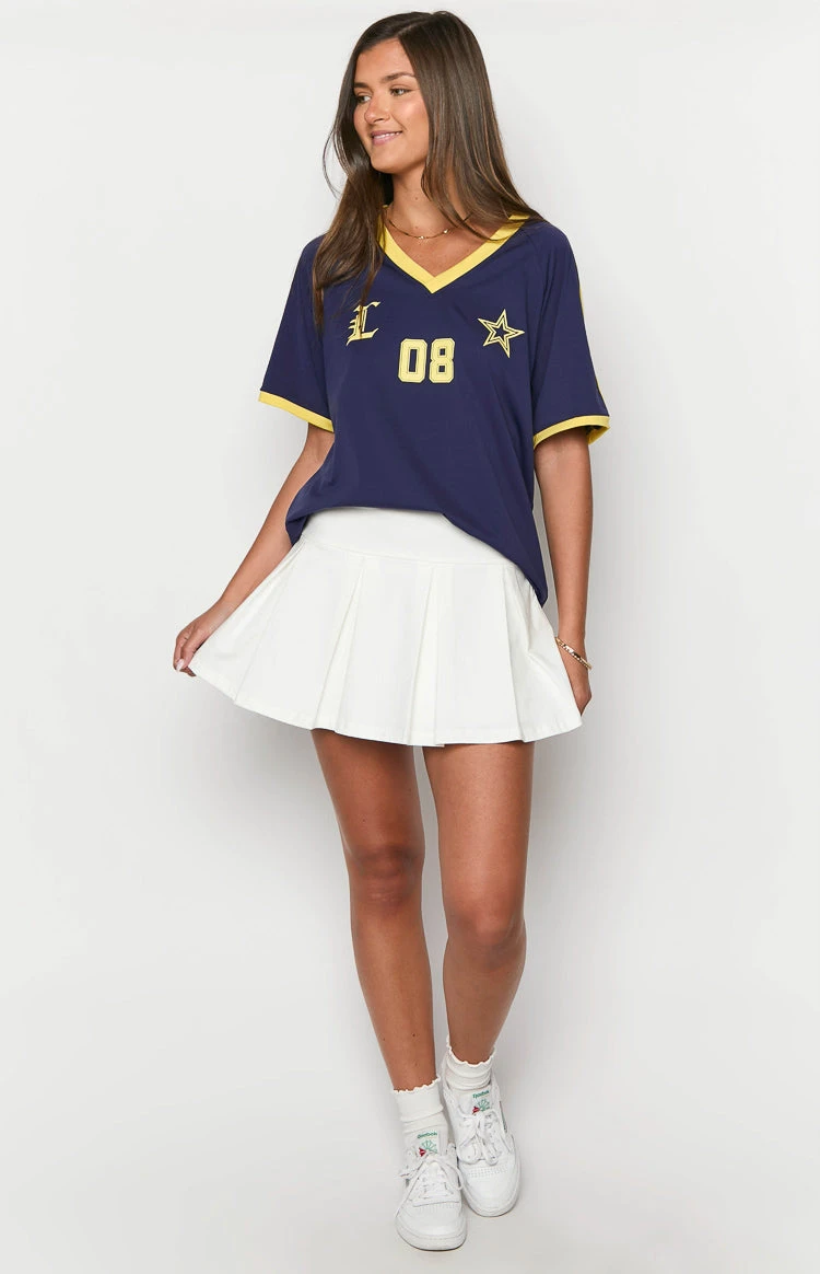 Deluca White Pleated Mini Skirt - Image 3