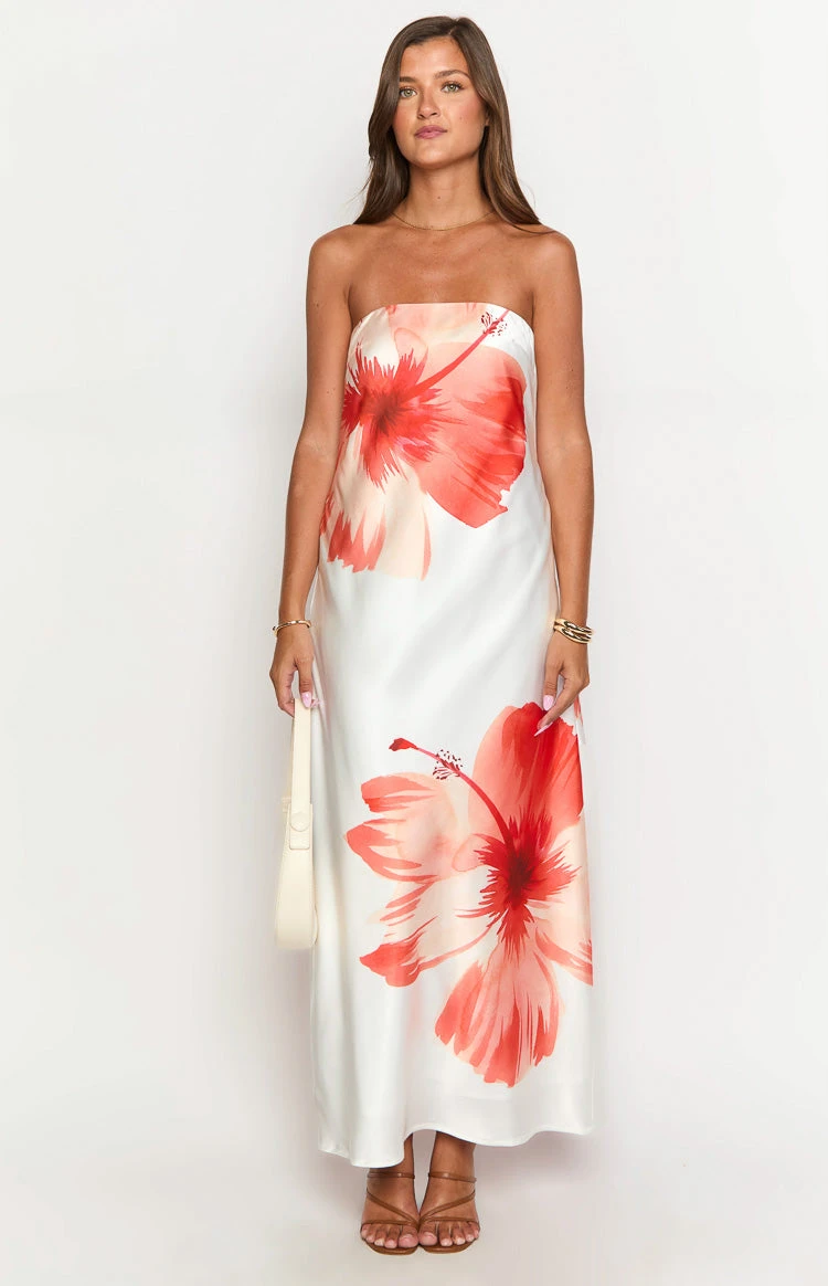 Damia White Floral Maxi Dress - Image 2