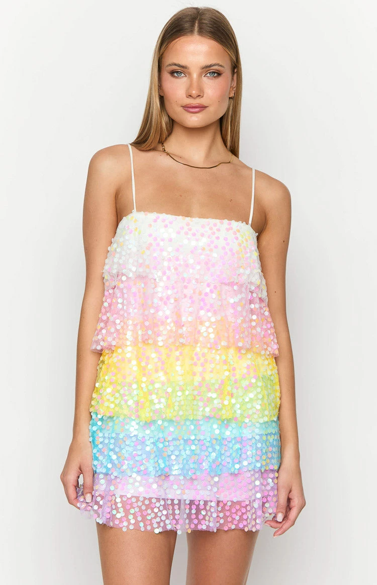 Darcy Rainbow Sparkle Mini Dress - Image 2