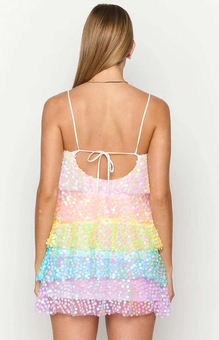 Darcy Rainbow Sparkle Mini Dress - Image 5