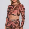 Day For It Festival Mesh Top Brown
