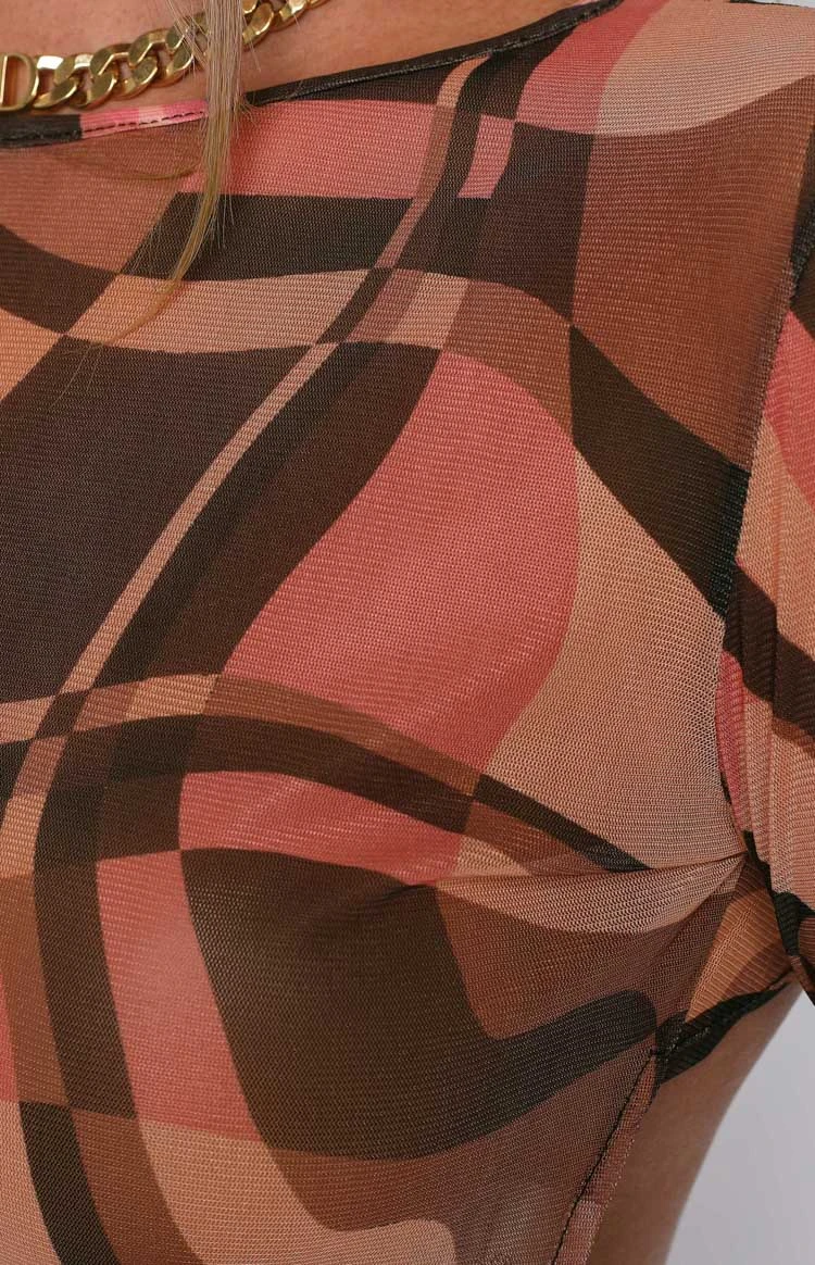 Day For It Festival Mesh Top Brown - Image 7