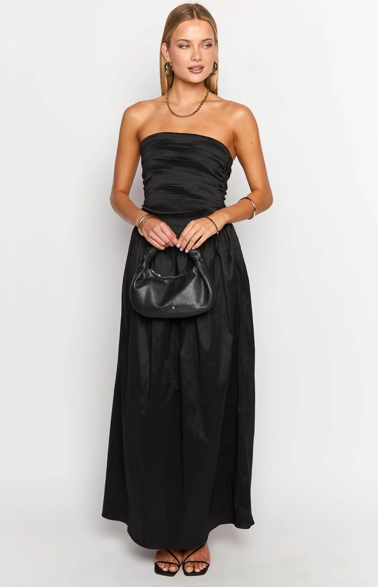 Dayton Black Strapless Maxi Dress - Image 3