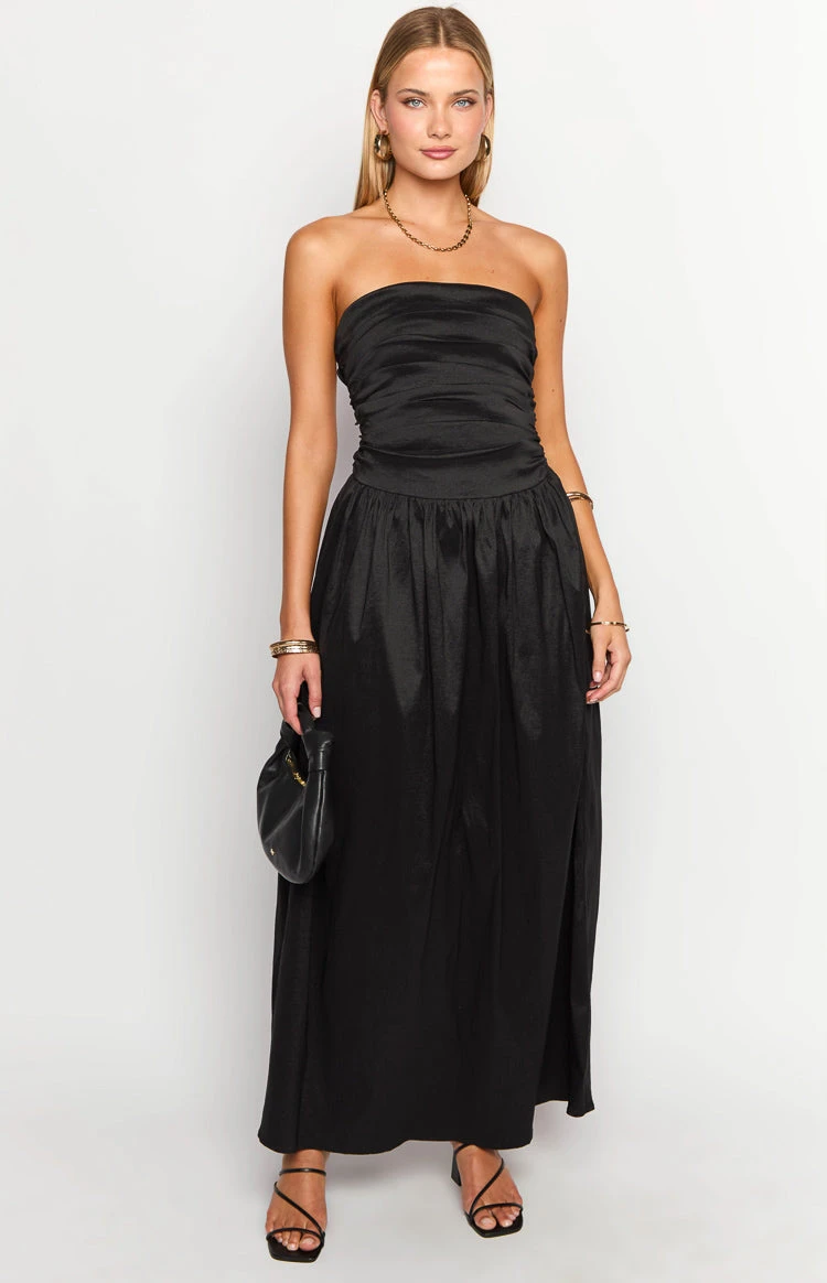 Dayton Black Strapless Maxi Dress - Image 2