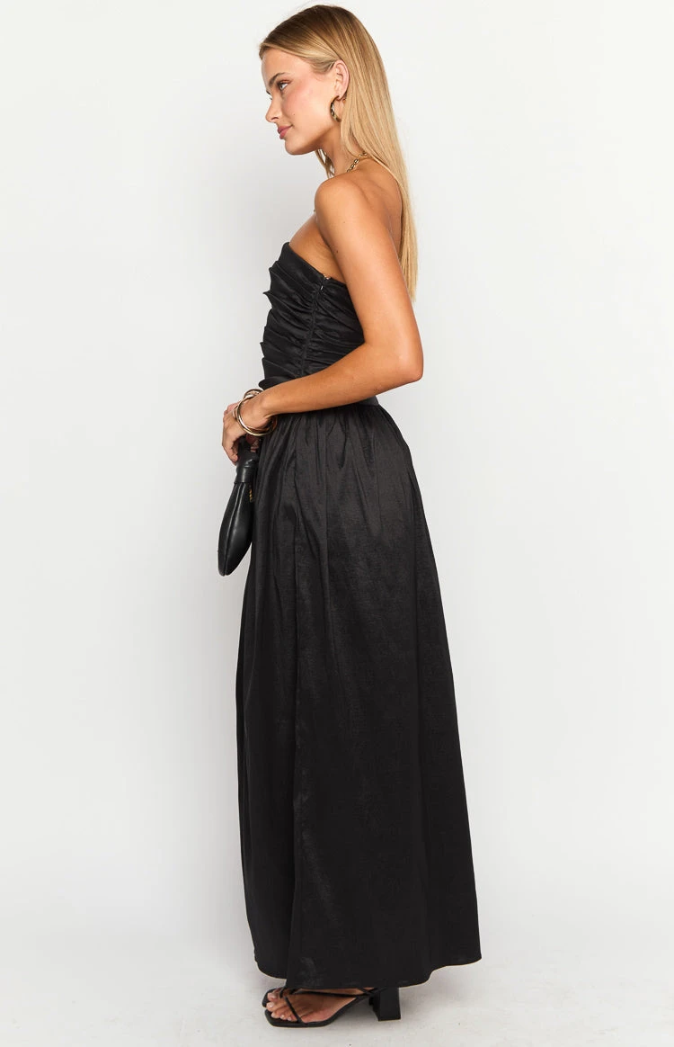 Dayton Black Strapless Maxi Dress - Image 7