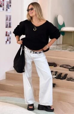 Delvey Black Chunky Knit Sweater