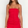 Dianna Red Strapless Mini Dress