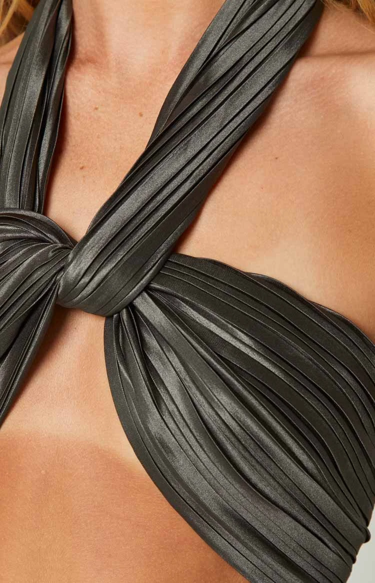 Beginning Boutique Dina Charcoal Crop Top - Image 12