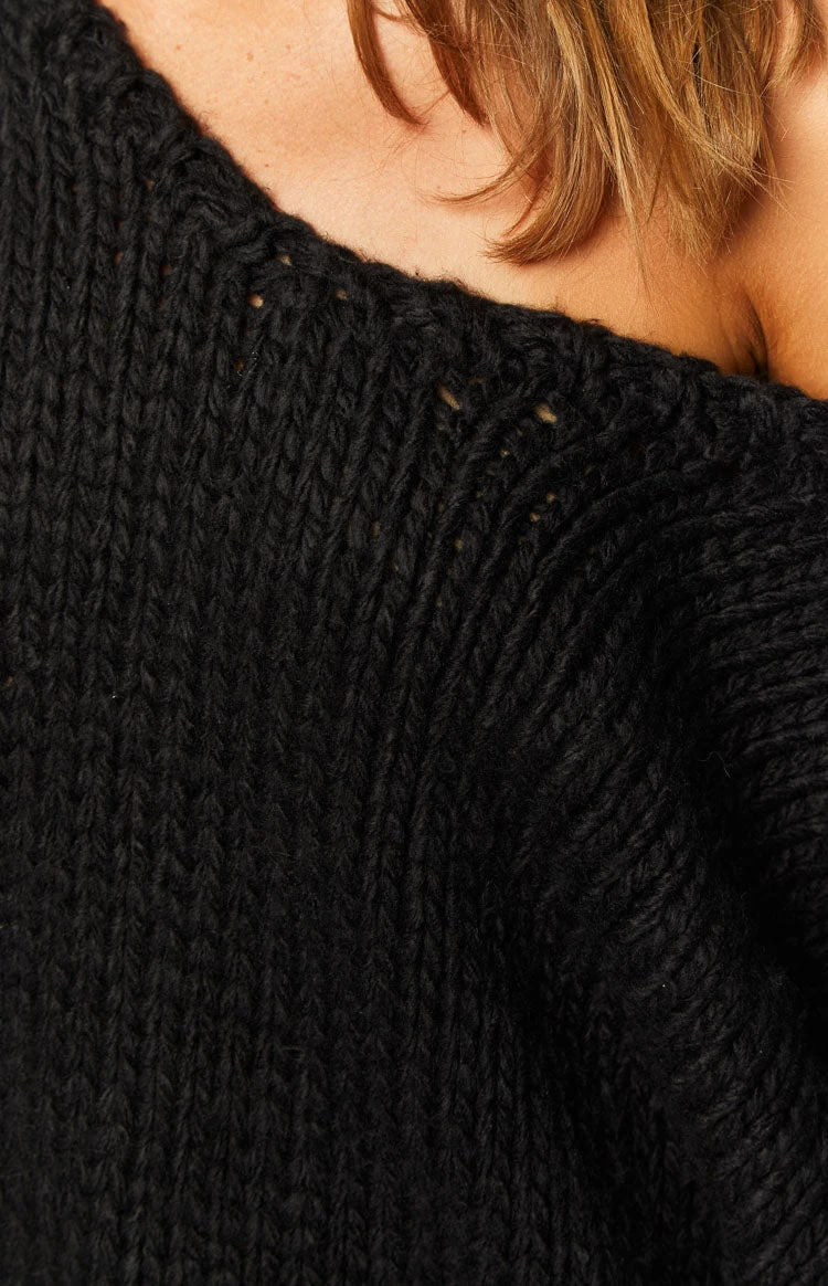 Delvey Black Chunky Knit Sweater - Image 6