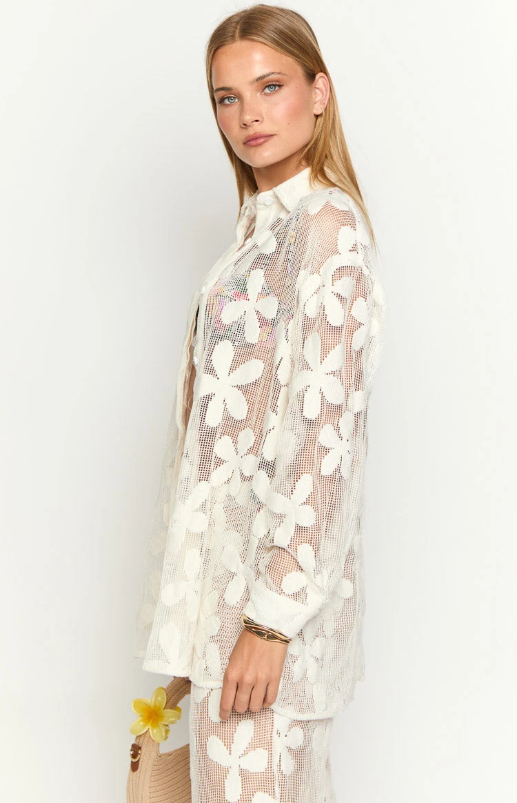 Bronwyn White Long Sleeve Mini Dress - Image 4