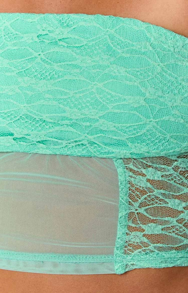 Stay Teal Strapless Lace Corset Top - Image 6