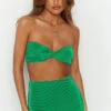 Beginning Boutique Elena Green Crop Top