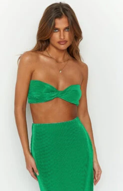 Beginning Boutique Elena Green Crop Top