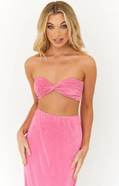 Beginning Boutique Elena Pink Crop Top