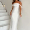 Ella White Off Shoulder Formal Dress