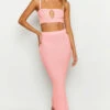 Ellah Pink Knit Midi Skirt