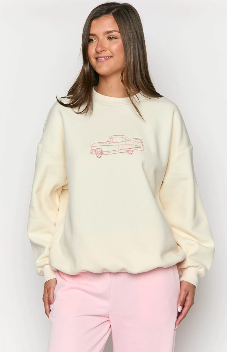 Elodie Cream Crew Neck Sweater - Image 2