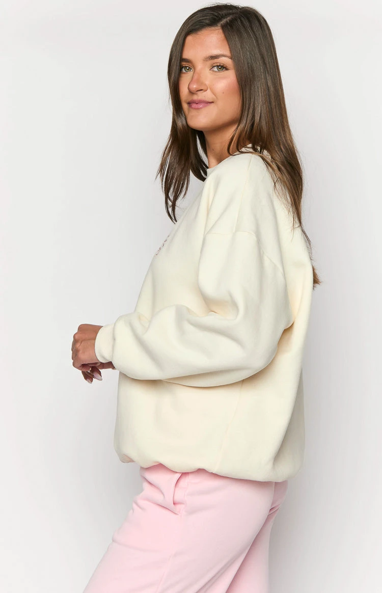 Elodie Cream Crew Neck Sweater - Image 5