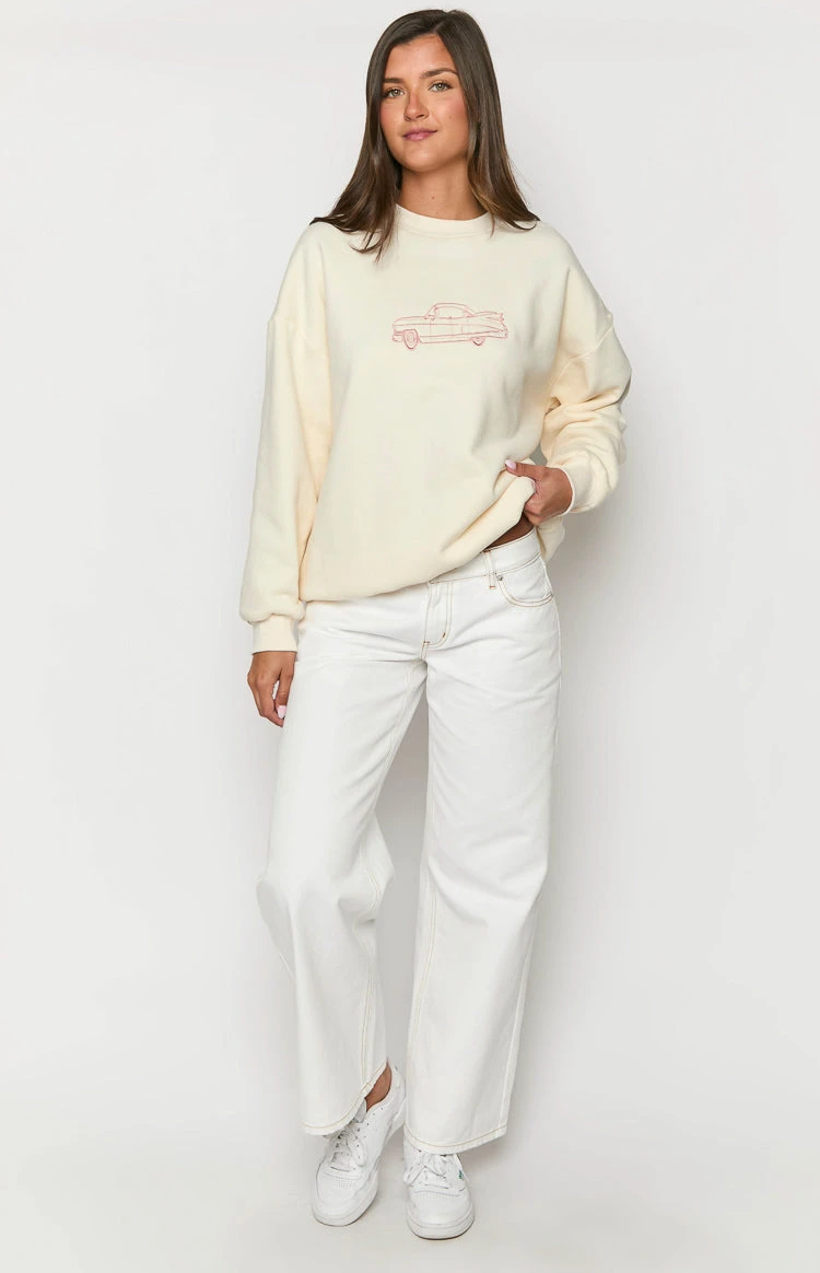 Elodie Cream Crew Neck Sweater - Image 3