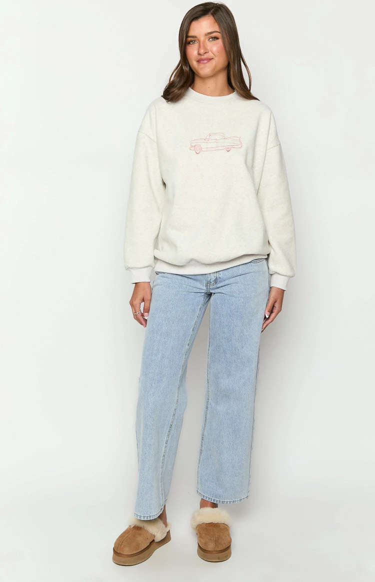 Elodie Grey Crew Neck Sweater - Image 3