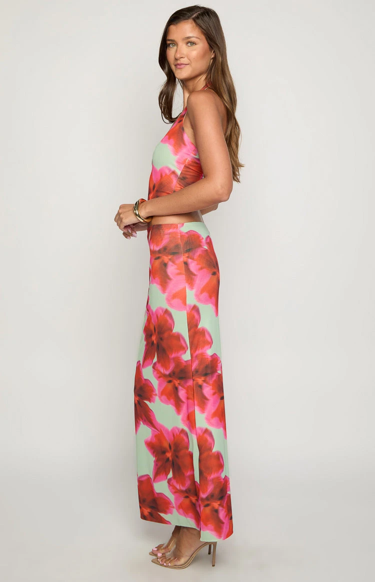 Elsa Green Floral Maxi Skirt - Image 6