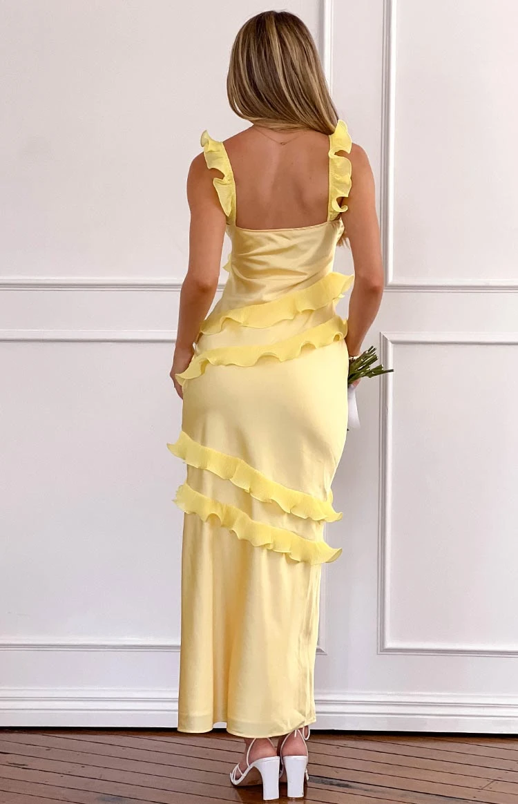 Evan Yellow Maxi Dress - Image 8