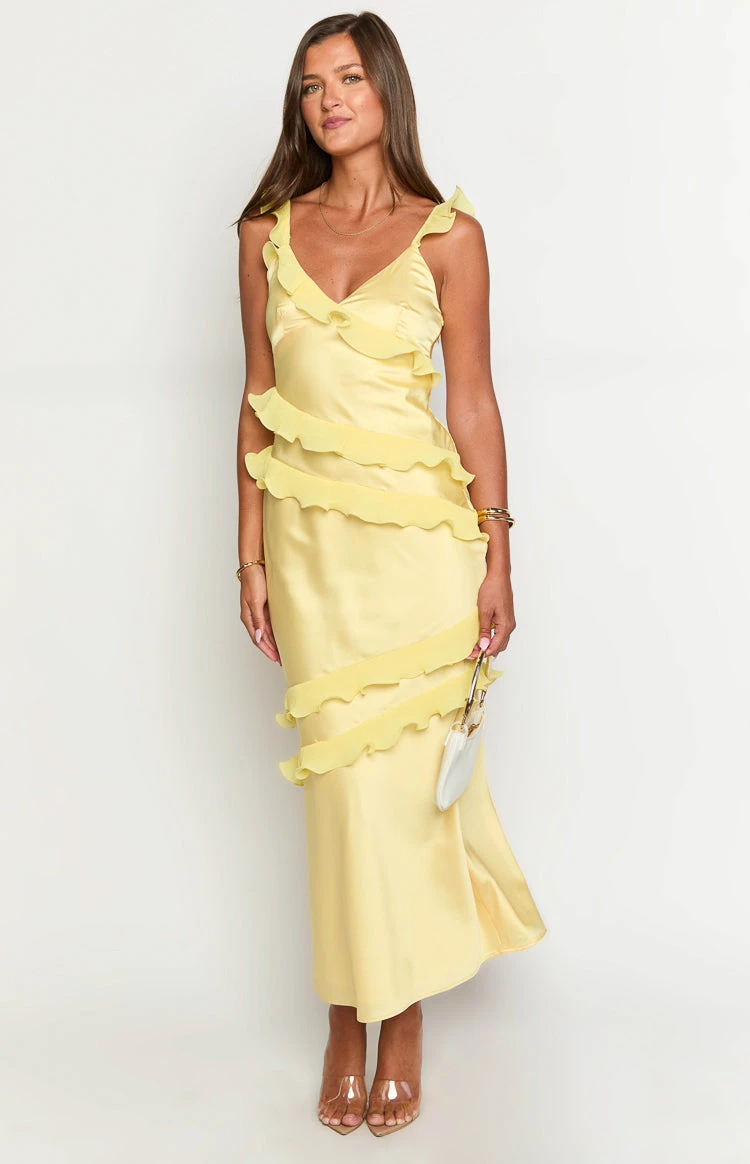 Evan Yellow Maxi Dress - Image 3
