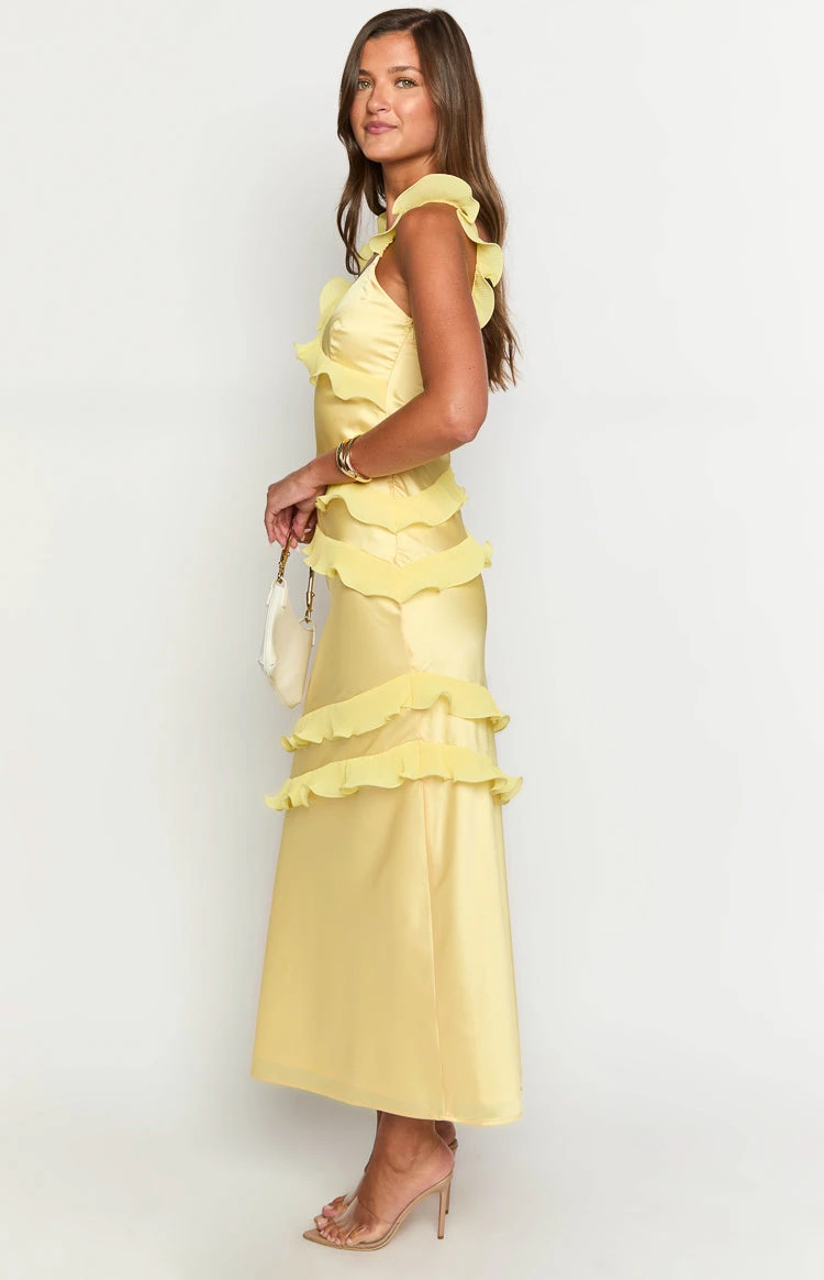 Evan Yellow Maxi Dress - Image 4