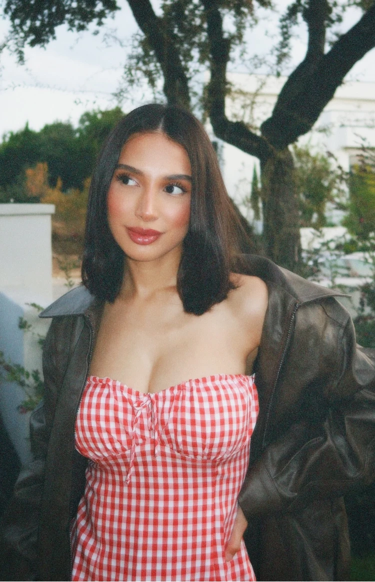 Faith Red Gingham Strapless Mini Dress - Image 11