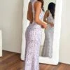 Farida Purple Lace Maxi Dress