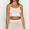 Flower Power White Crop Top