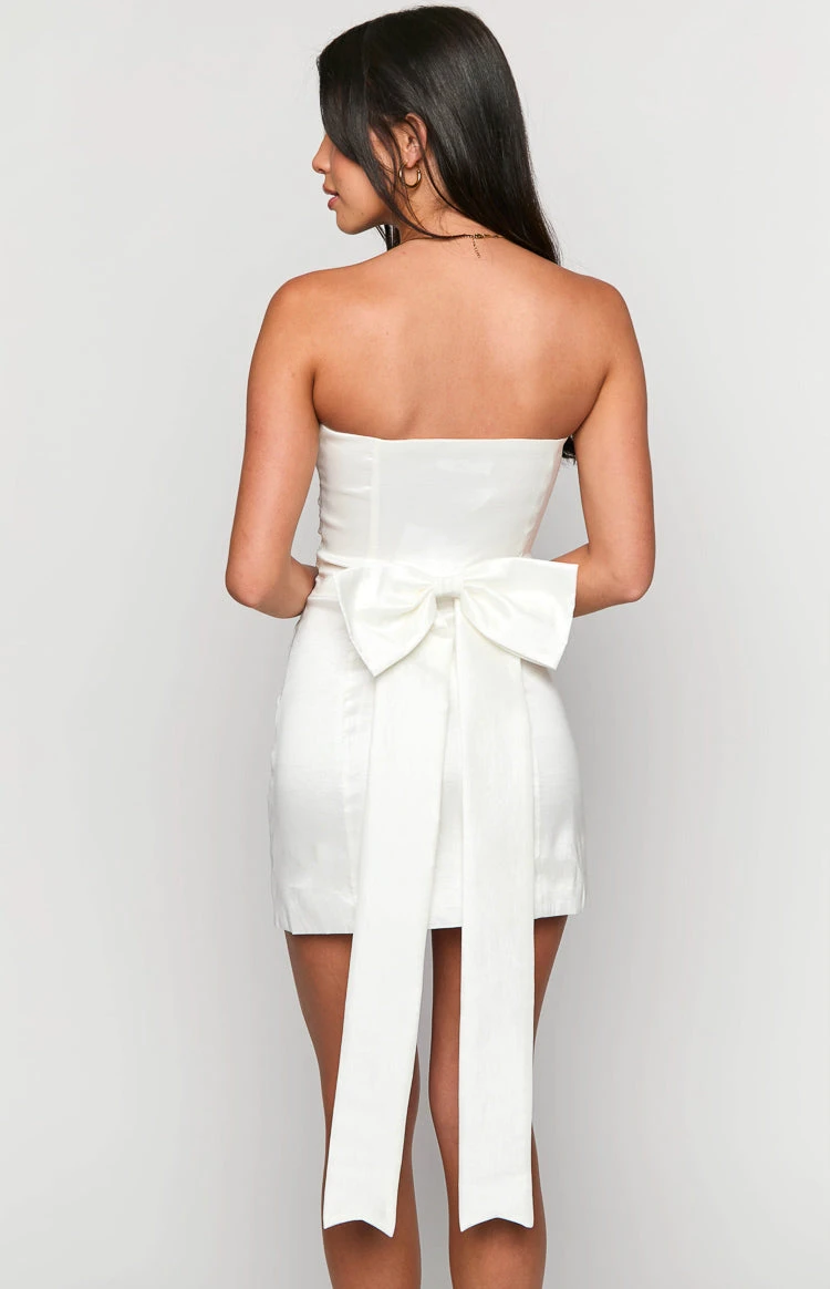 Frosting White Strapless Mini Dress - Image 13