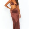 Gigi Brown Maxi Skirt