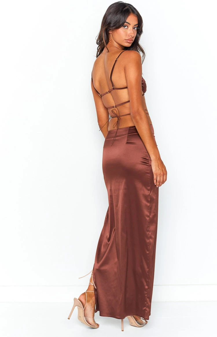 Gigi Brown Maxi Skirt - Image 6