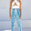 Havana Lace Up Pants Blue