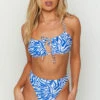 Harper Blue Zebra Tie Detail Swim Top