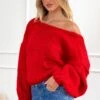 Holiday Red Tie Up Knit Cardigan