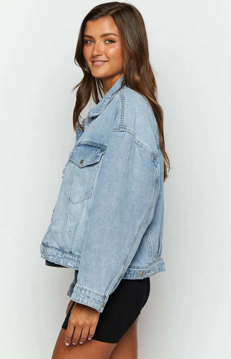 Hugo Light Wash Oversized Denim Jacket - Image 3