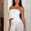Ibiza White Lace Strapless Top