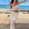 Indio White Crochet Maxi Skirt