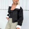 Indy Black Denim Sherpa Jacket
