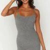 Ingrid Grey Mini Slip Dress