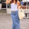 Isla Blue Denim Midi Skirt