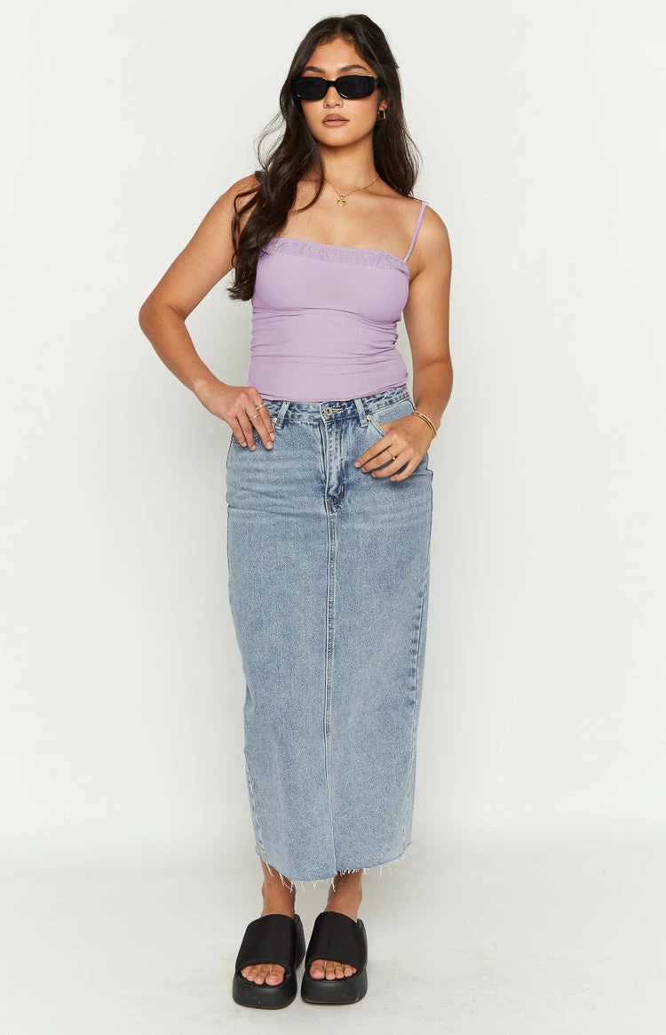 Isla Blue Denim Midi Skirt - Image 3