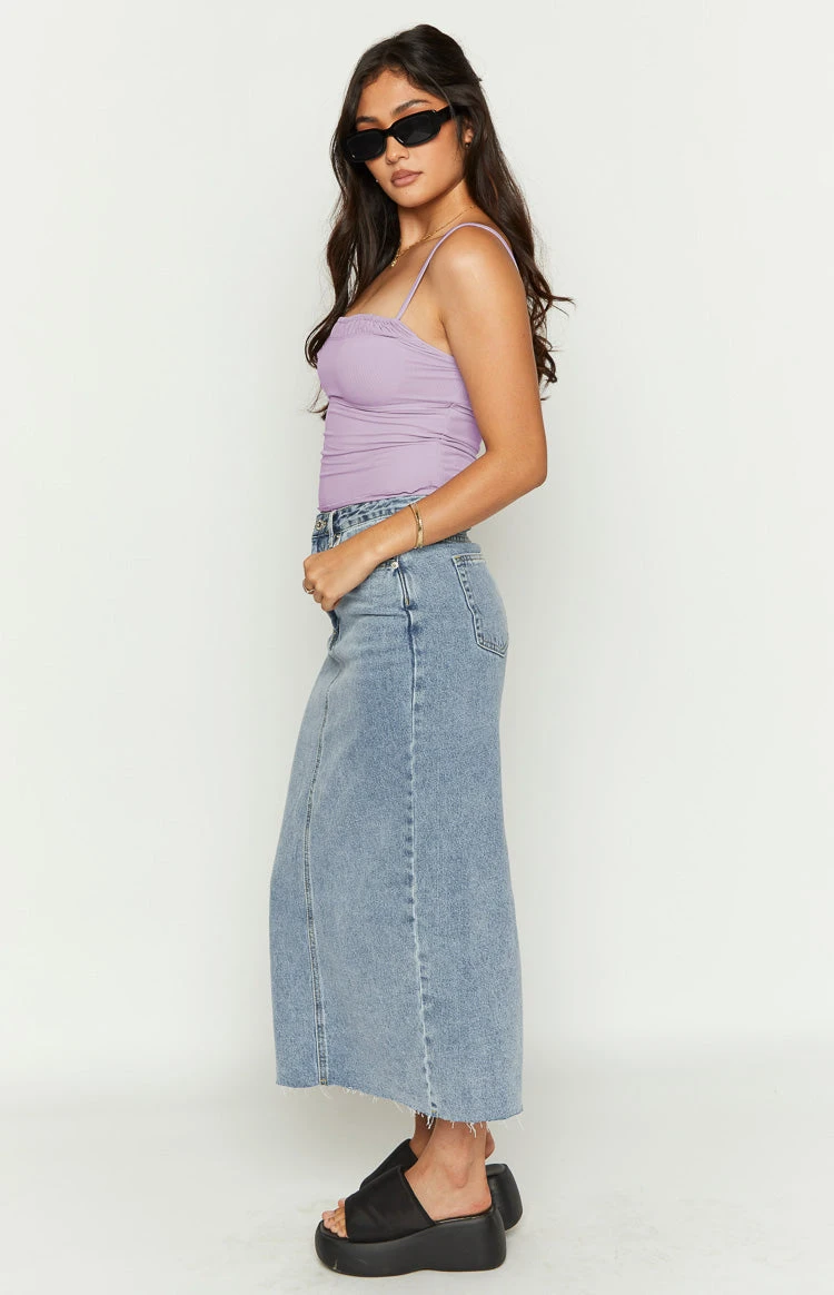 Isla Blue Denim Midi Skirt - Image 4